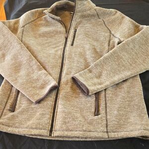 Brown Full-Zip Swiss Tech Pull Over Sweater Jacket